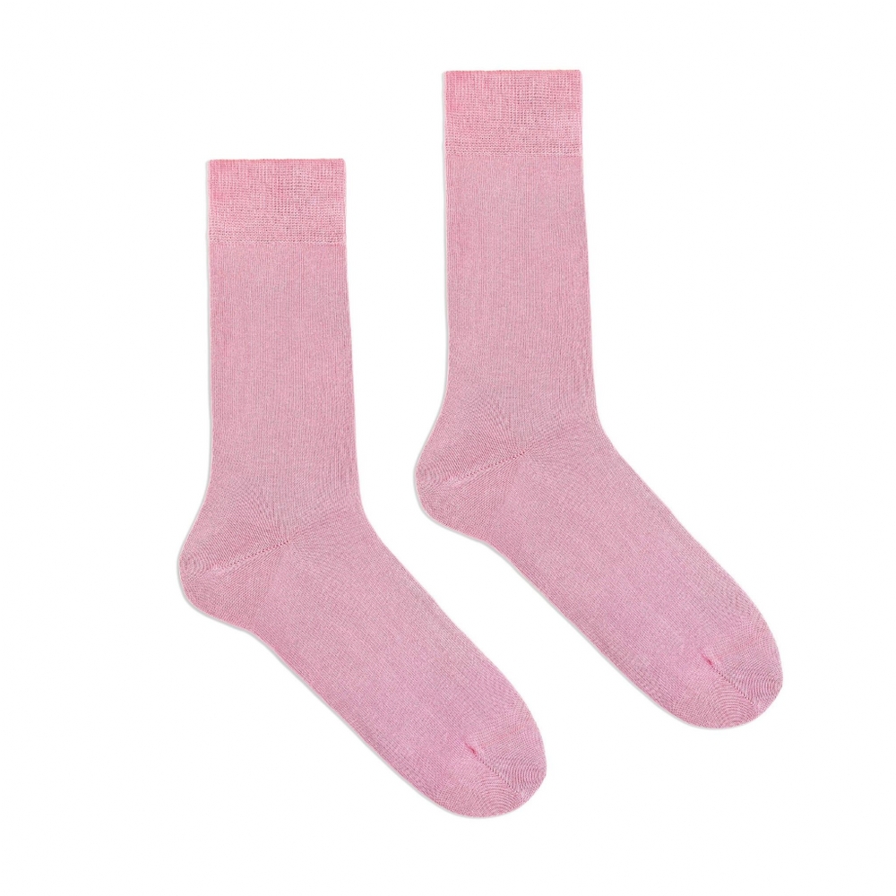 Klue Organic Cotton Solid Colour Socks In Dust Pink Size Eu 36-40 Uk 3-6.5