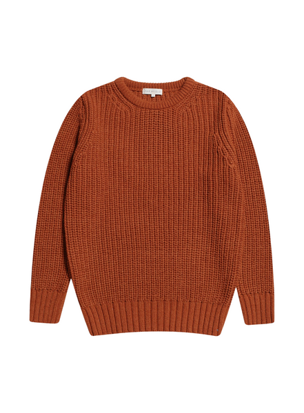 Far Afield Hamish Ribbed Knit In Cedar Red From