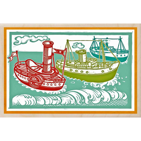 The Wooden Postcard Company Three Ships Wooden Postcard