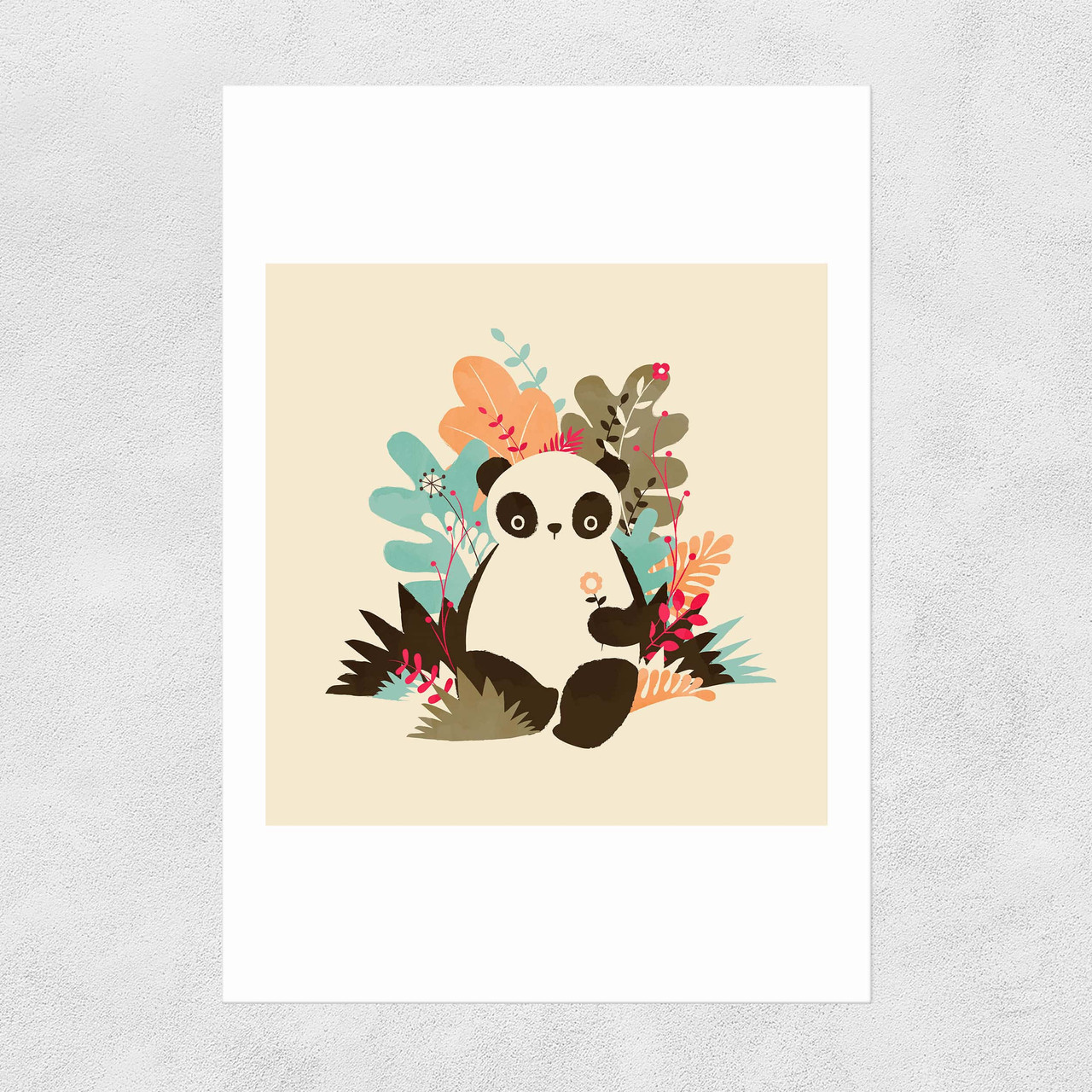 A3 Flower Panda Art Print