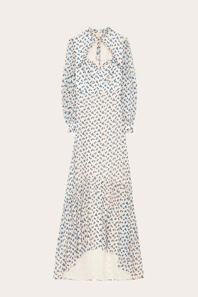 BY MALINA Blue Drops Lucille Printed Maxi Dress