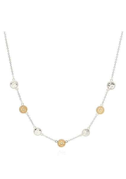Anna Beck Gold & Silver Hammered Station Necklace