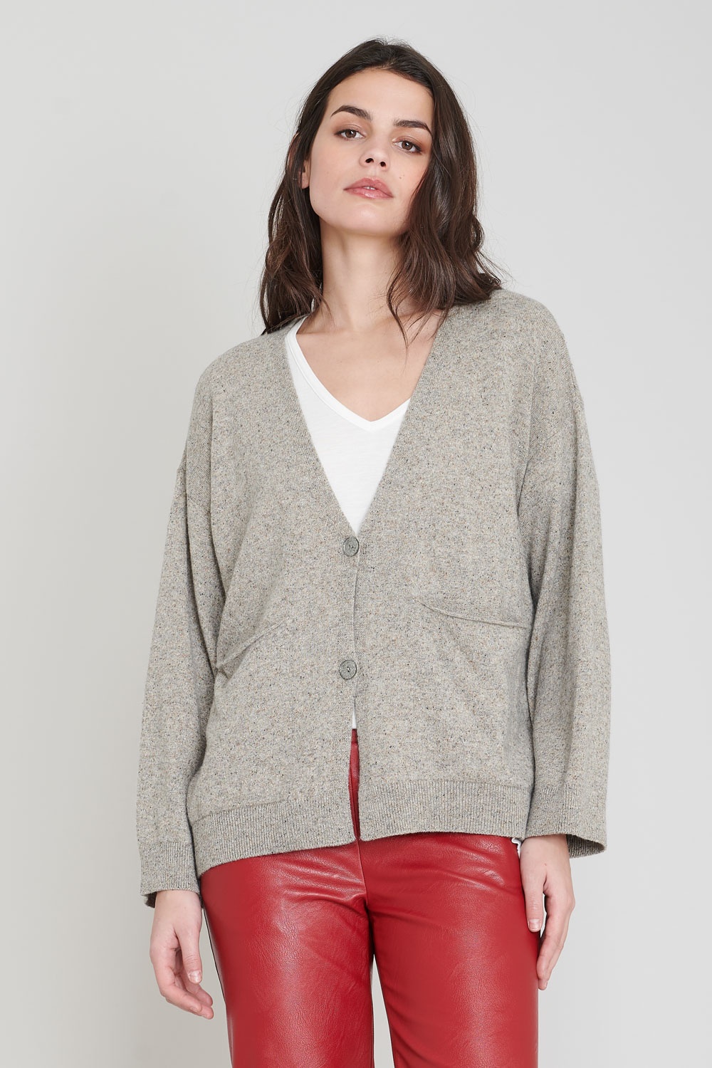 Cardigan Pierre Col V buttoned