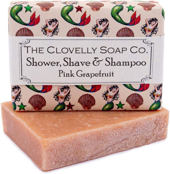 Pink Grapefruit Handmade Shower Shave & Shampoo Bar 100g