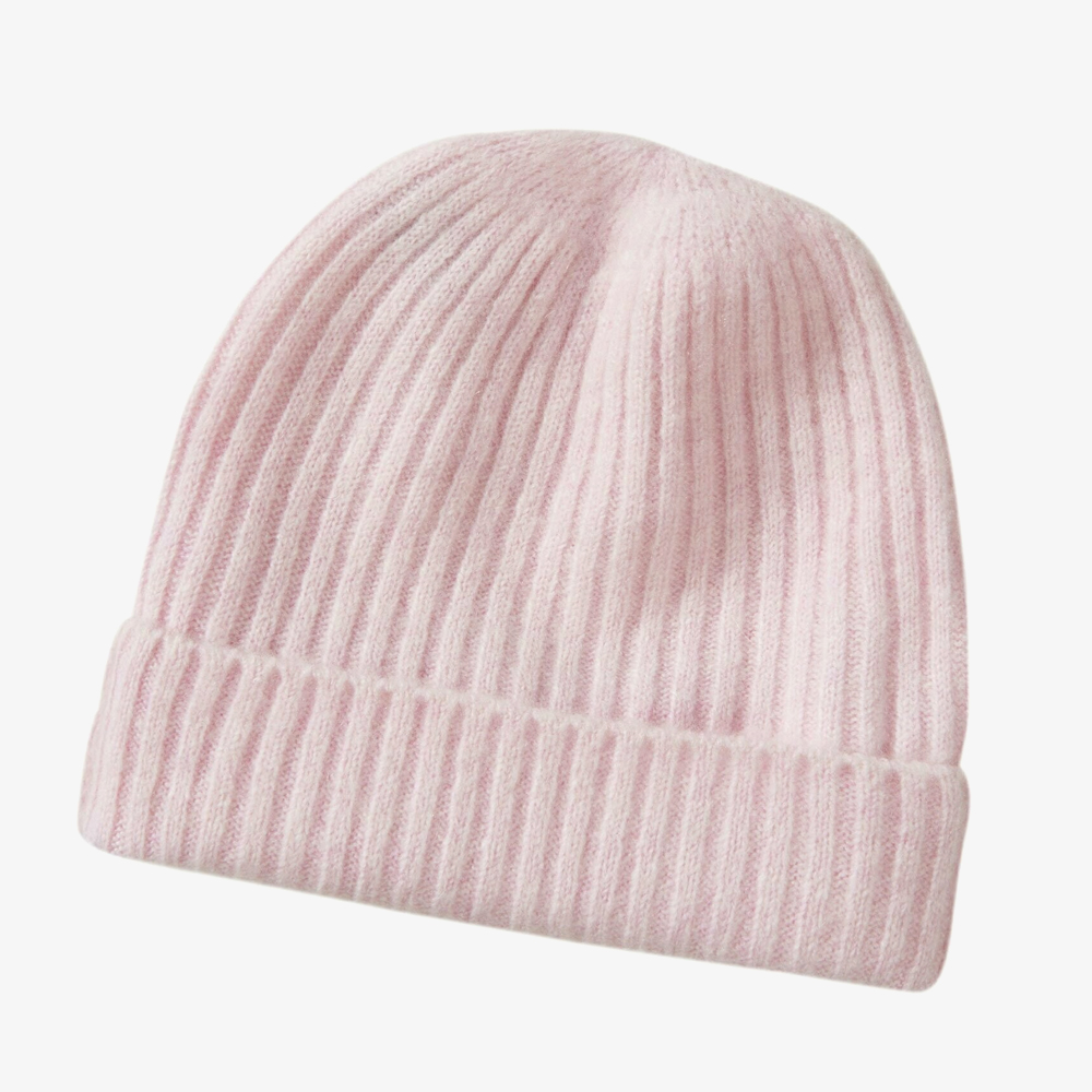 Soft Beanie Made from Cashmere Wool - Rose