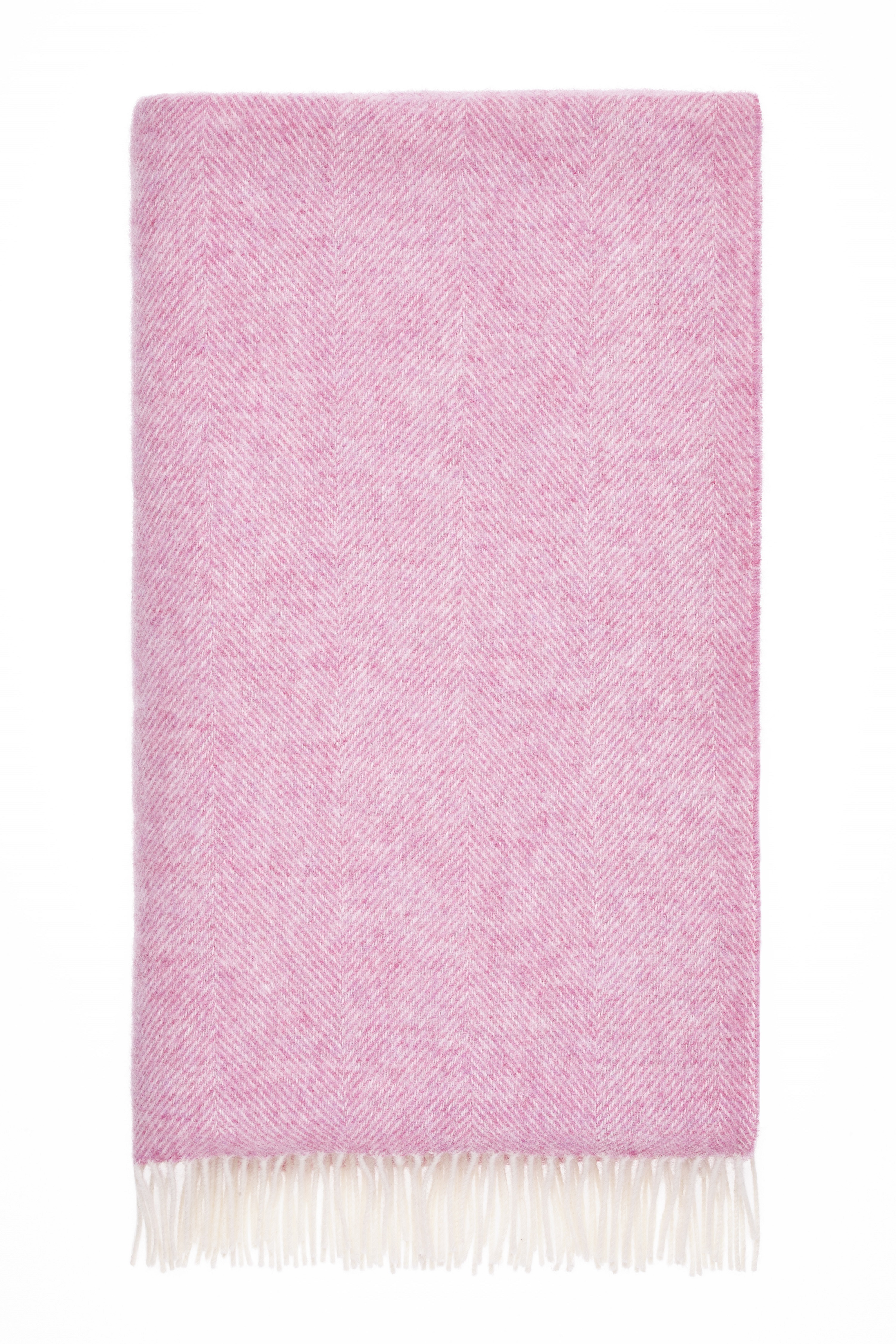 Bronte by Moon Pale Pink Shetland Herringbone Throw 140 x 185cm