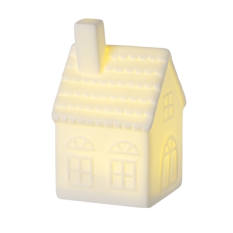 White Ceramic Light Up House