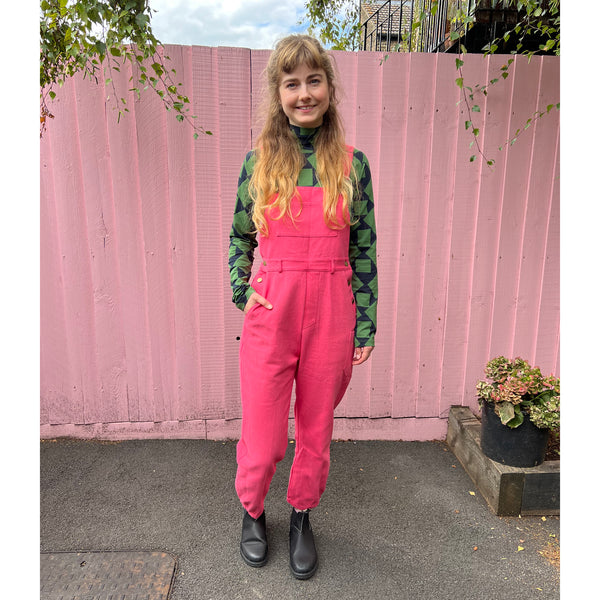 Lowie Pink Cotton Drill Dungarees