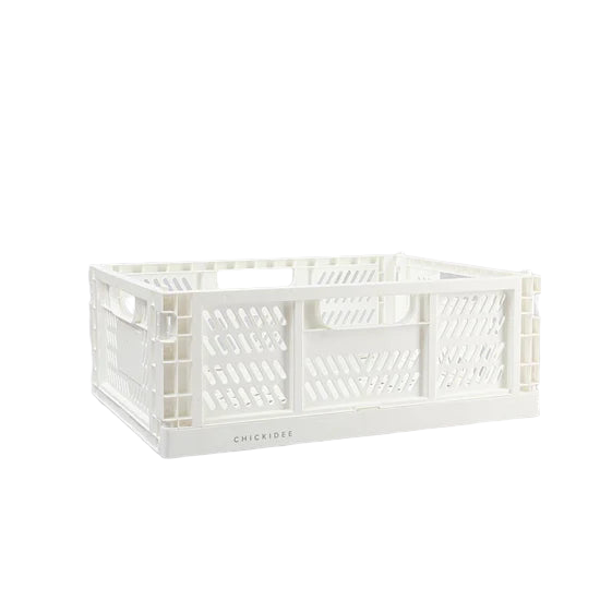 White Biggie Folding Storage Crate