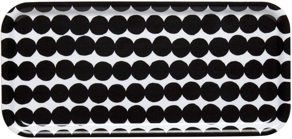 Marimekko Räsymatto tray 15x32cm white, black