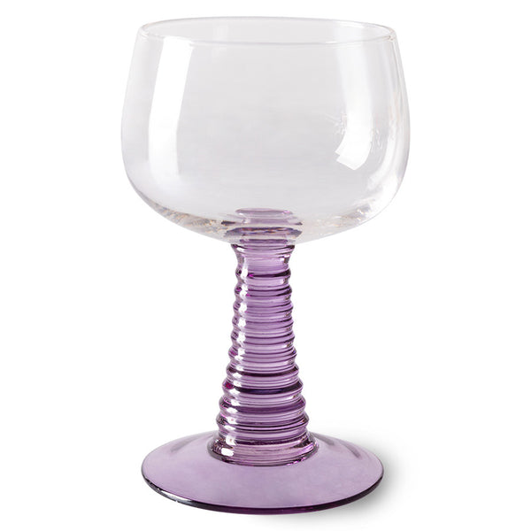 HKliving Purple Swirl High Wine Glass
