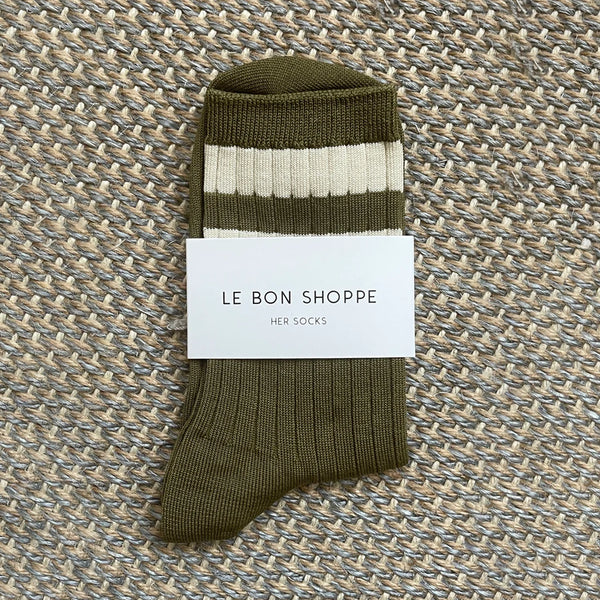 Le Bon Shoppe Her Varsity Socks - Fern