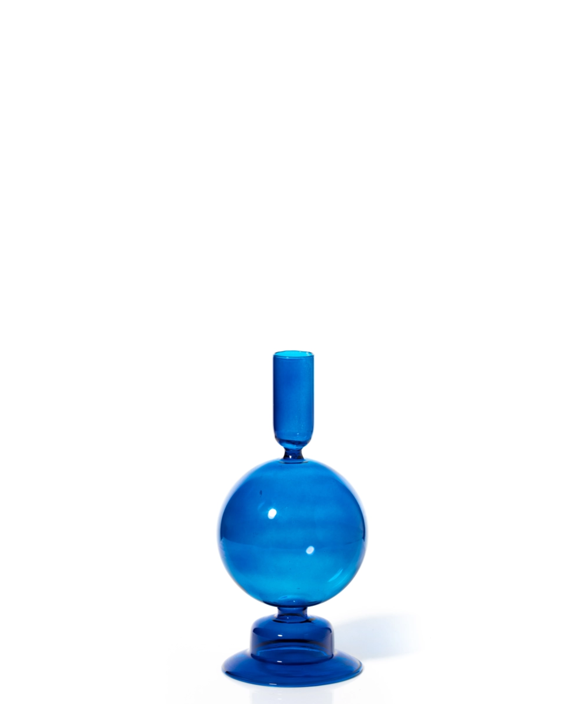 WXY Coloured Glass Candle Holder - Egyptian Blue