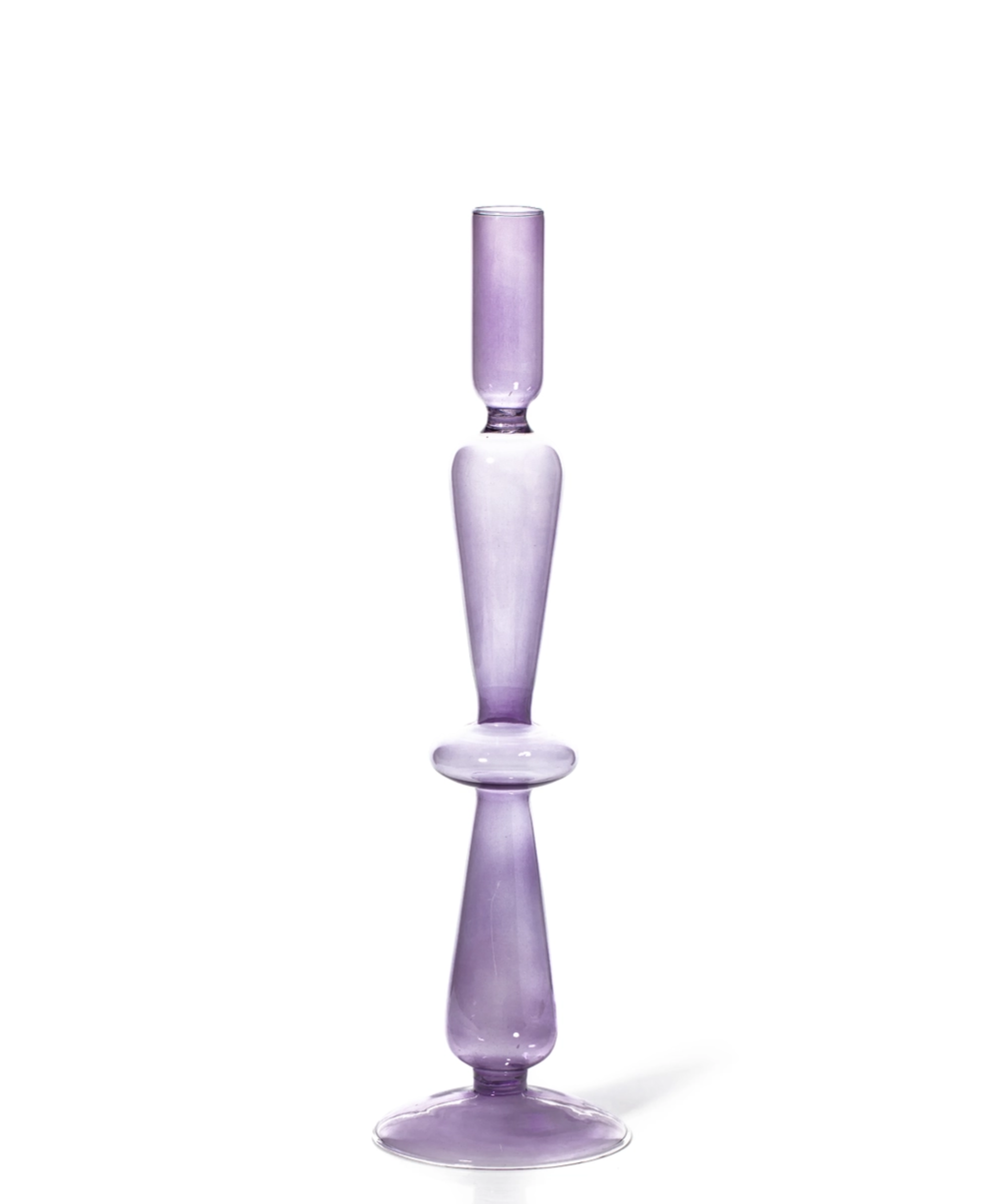WXY Coloured Glass Candle Holder - Lilac