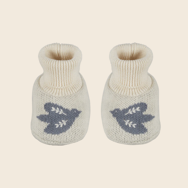 Cotton Knit Slipper Socks | Ivory Bird