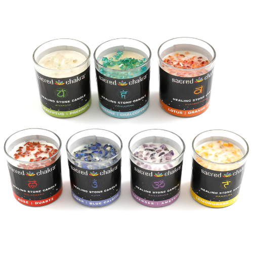 Temerity Jones Sacred Chakra Candles With Crystals