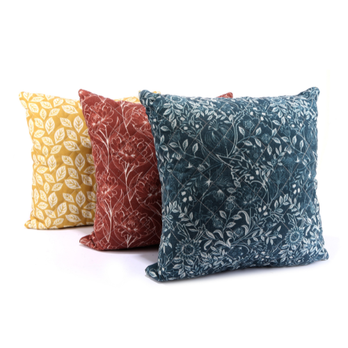 Temerity Jones Sussex Quilted Cushion : Mustard, Red or Blue