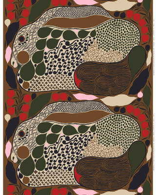 Marimekko tessuto in cotone disegno Rusakko al metro lineare 