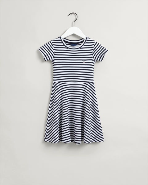 Gant D1 Striped Jersey Dress - Evening Blue