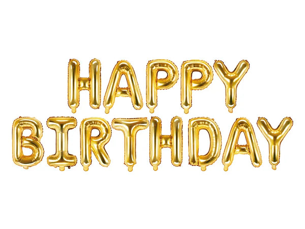 Partydeco Gold Happy Birthday Foil Balloon  