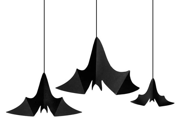 Partydeco Black Hanging Decoration Bats