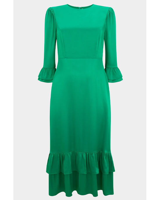 ASPIGA Victoria Satin Dress Emerald Green