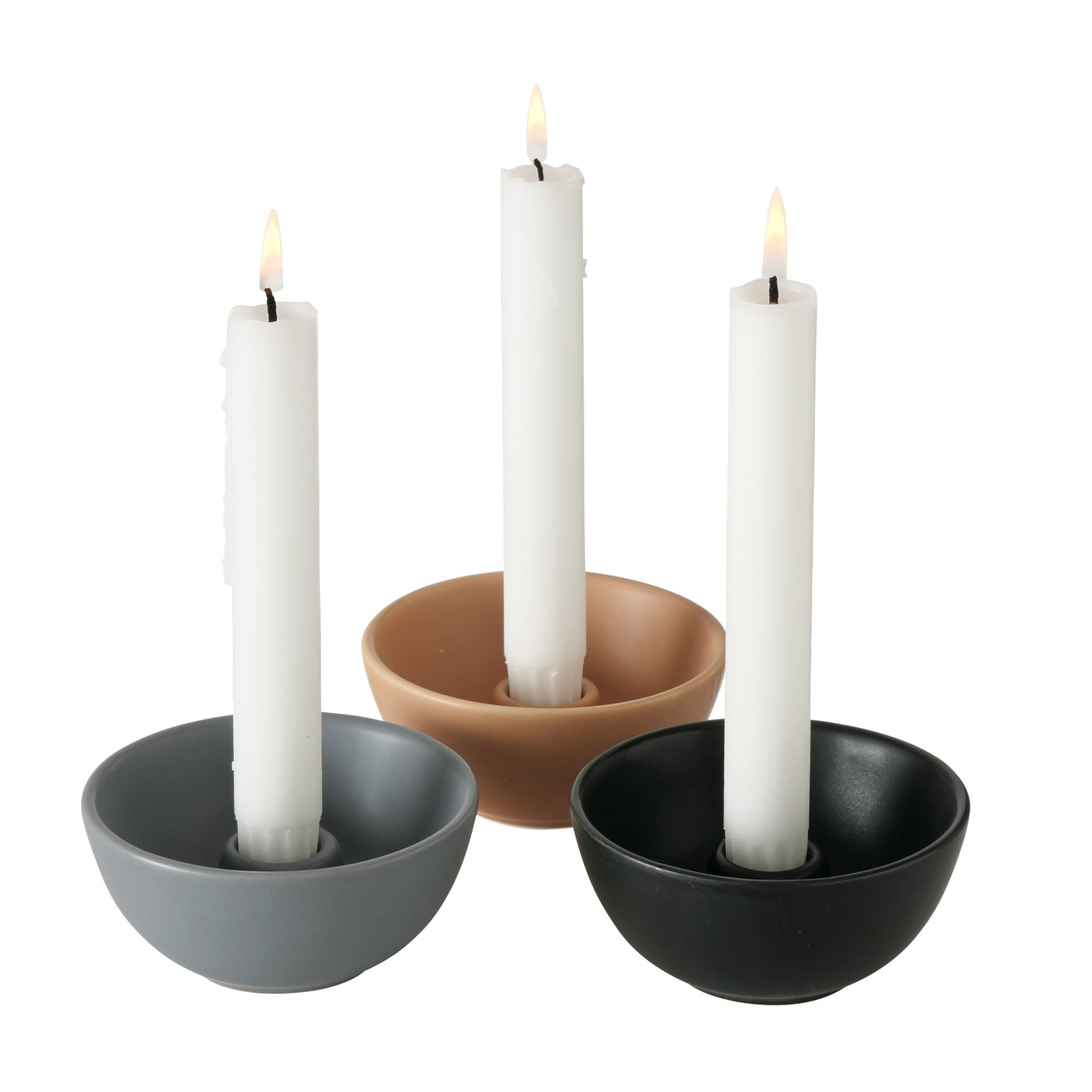 &Quirky Franyo Candle Holder : Black, Grey or Fawn