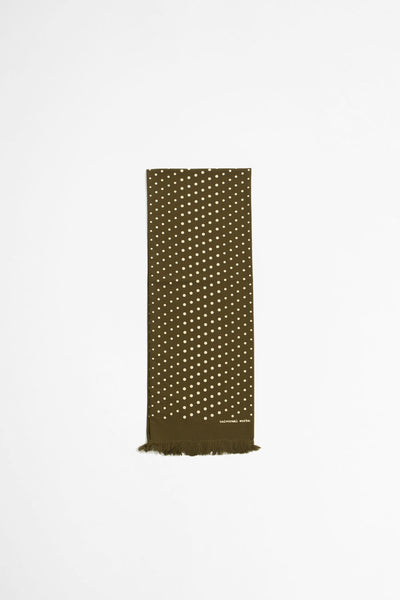 Short Scarf Dot Print Olive