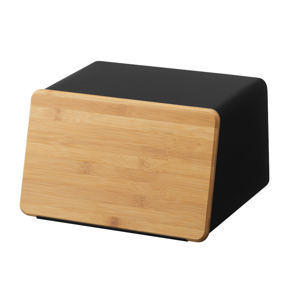 yamazaki-yamazaki-tower-bread-bin-with-sliding-bamboo-removable-front-lid-in-black