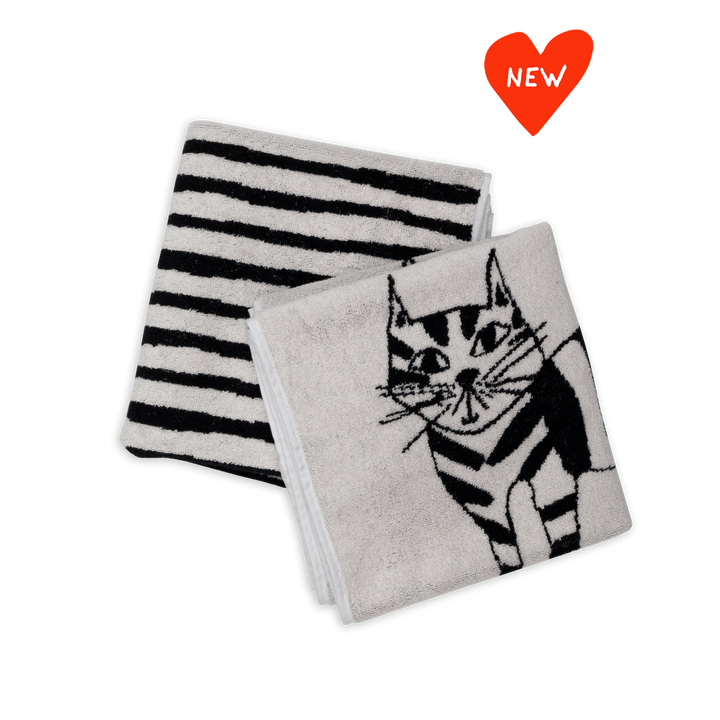 Set of 2 Cat towels