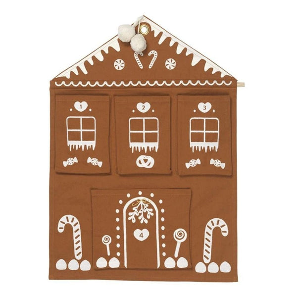 : Christmas Wall Advent Calendar - Gingerbread House Embroidery