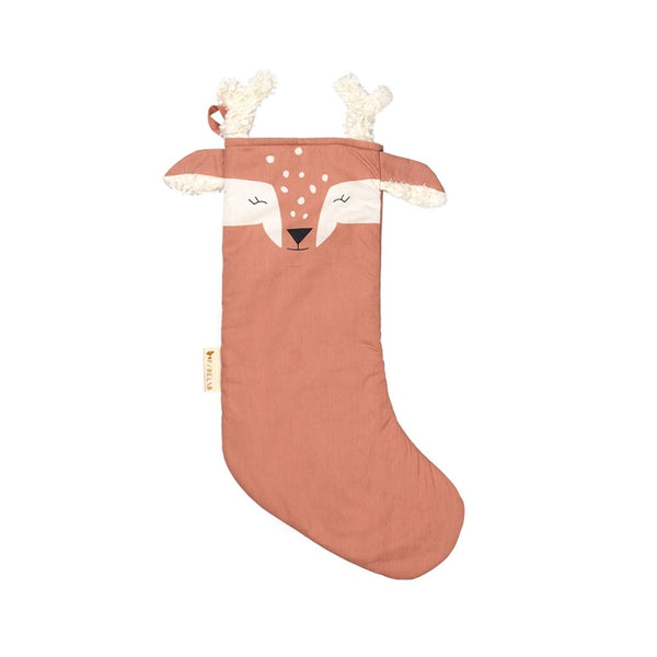 : Christmas Stocking - Deer - Old Rose