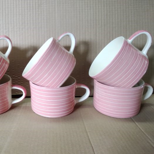 Musango Rose Handmade Sgraffito Wide Ceramic Mug