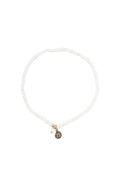 Fine Bead Bracelet White/gold