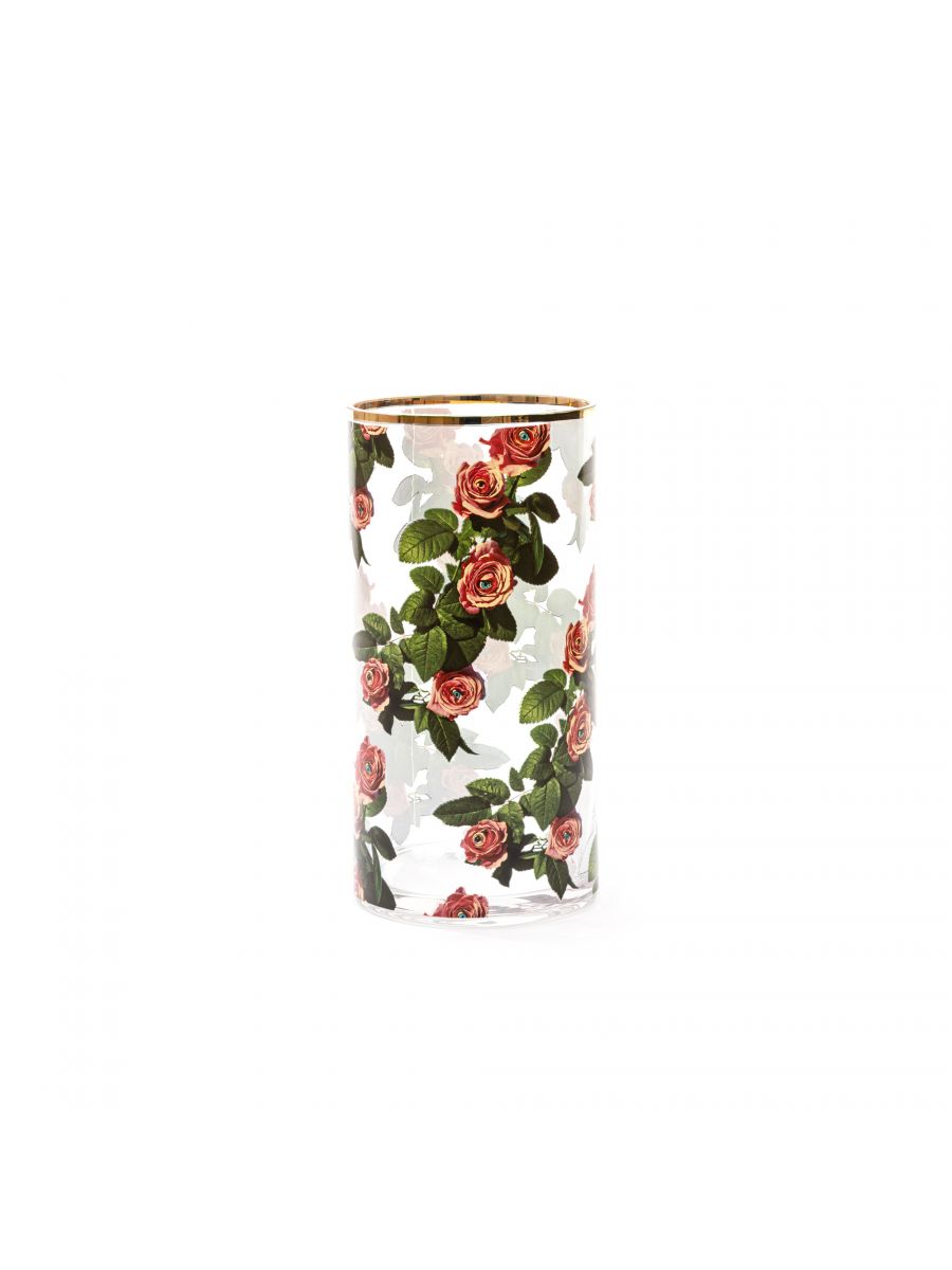 Seletti Glass Vase Roses Cylindrical medium