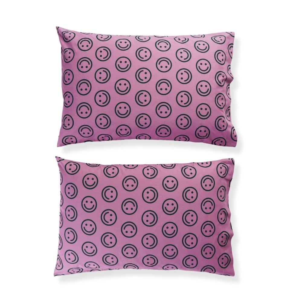 Raspberry Happy Pillow Case - Set of 2