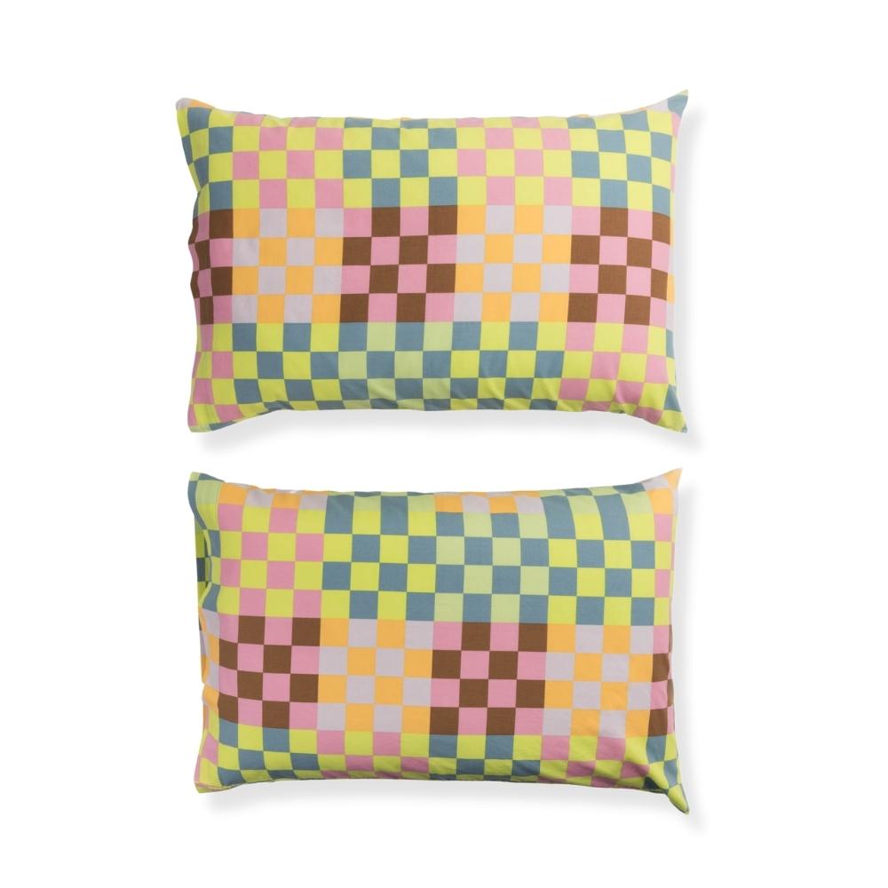 Big Check Multi Pillow Case - Set of 2