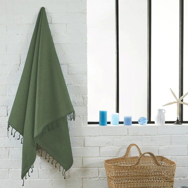 FOUTAS Terry Fouta Towel In Olive