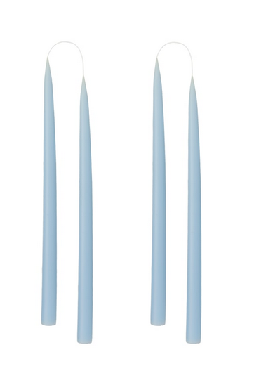 Kunstindustrien Set of 4 dipped Candles, 28cm, Pastel blue