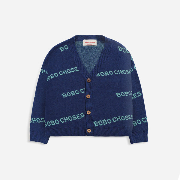 Blue Jacquard Cardigan