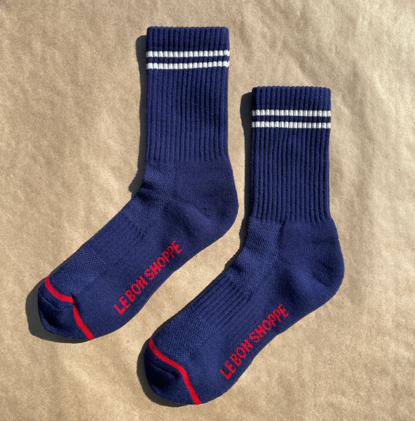 Navy Boyfriend Socks