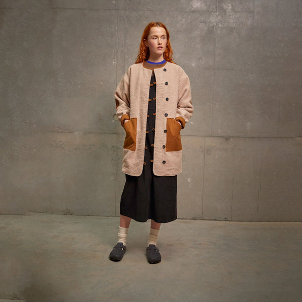 Tobacco Reversible Mona Coat