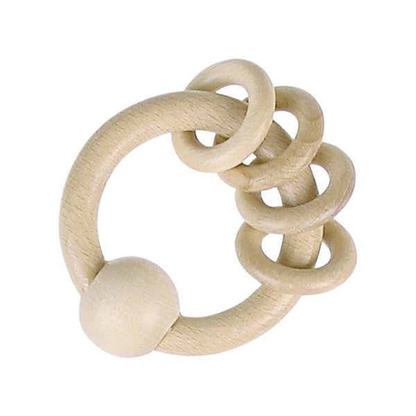 Untreated Natural Wood Teething Rattle