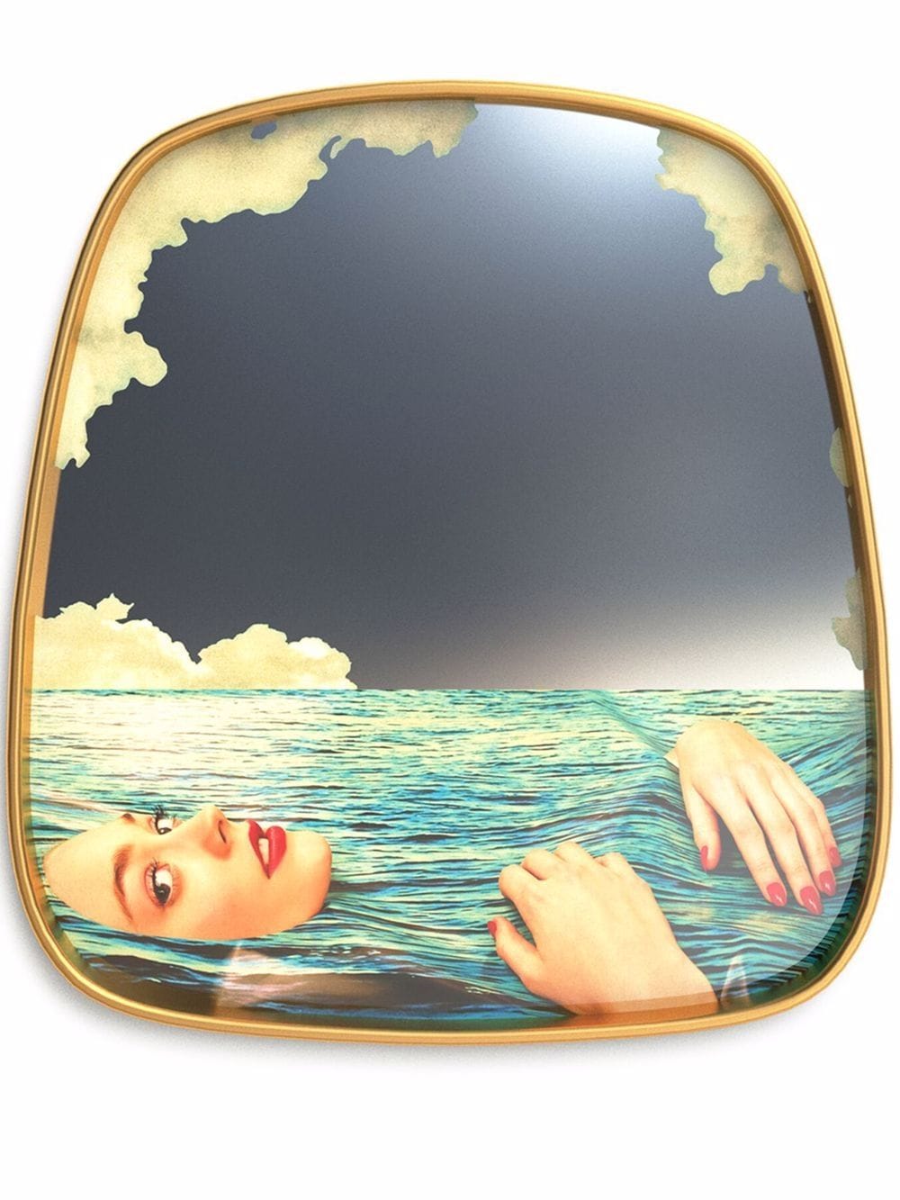 Seletti Spiegel "Sea Girl" mit Holzrahmen 