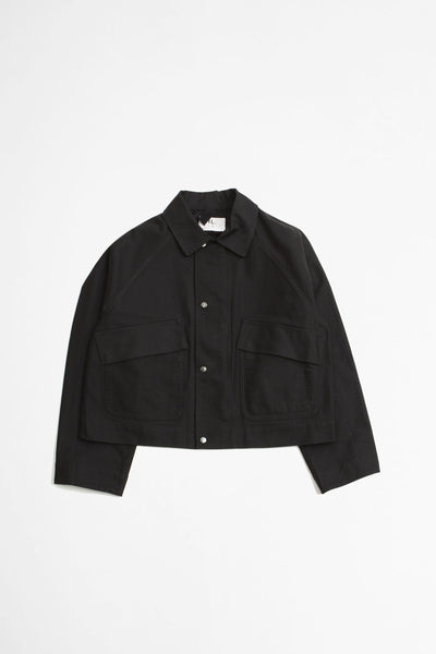 Cropped Worker Jacket Dense Cotton Drill Ink