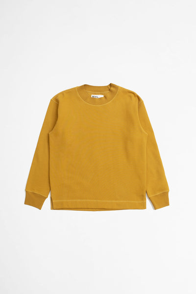 Flat Hem Sweatshirt Dry Brushed Loopback Mustard