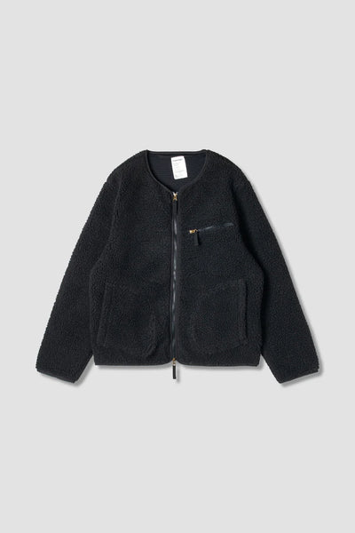 Fleece Layer Cardigan - Black