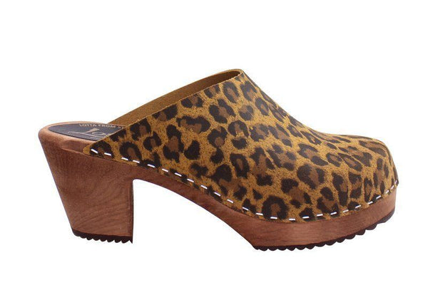 High Heel Classic Clog In Leopard