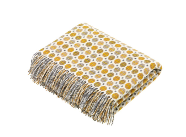 - Luxury Merino Wool Throw - Geometric Milan Gold