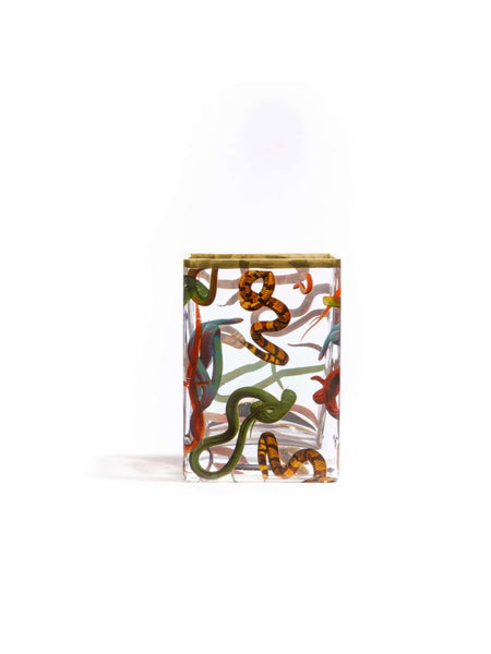 Seletti "vaso In Vetro Toiletpaper Cm. 10x8 H.14 Snakes Art. 14121"